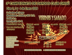 3er Campeonato de Dardos CLUB GRISU das 2, 3 y 4 de Enero 2009