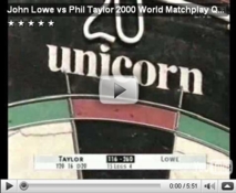 John Lowe vs Phil Taylor 2000 World Matchplay Quarter Finals Part 8
