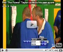 Phil 'The Power' Taylor corrects his own score
